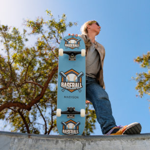 Skateboard Béisbol de color y nombre personalizado