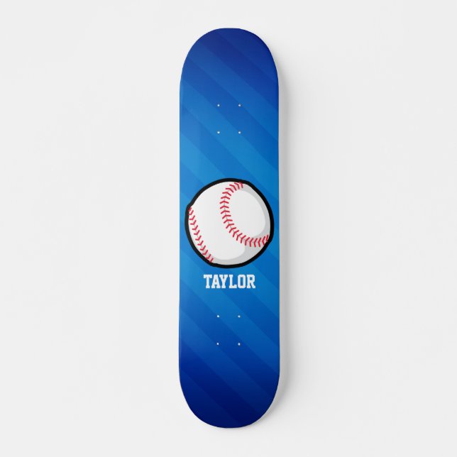 Skateboard Béisbol; franjas azules reales (Anverso )
