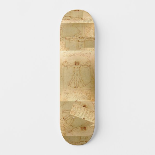 Skateboard Bella Artes Da Vinci dibujando a un hombre vitruvi (Anverso)