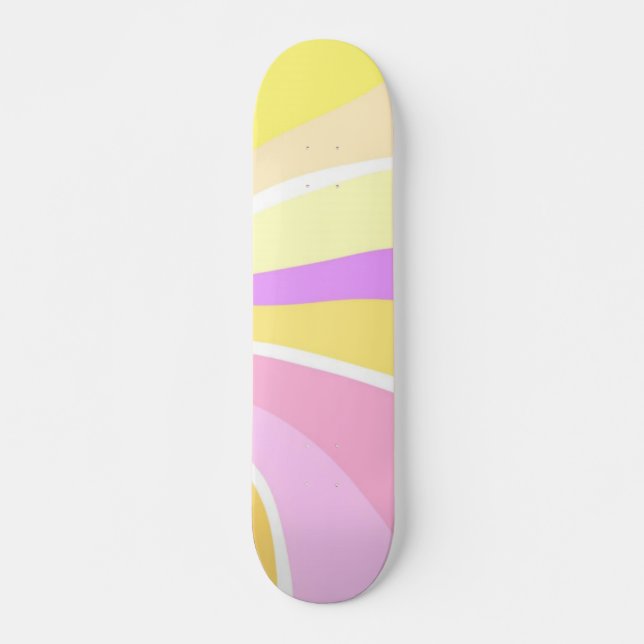 Skateboard bella pintura abstracta del sol (Anverso )