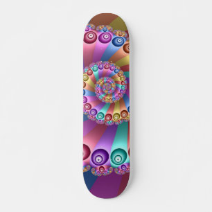 Skateboard Bellos colores arcoiris resumen arte fractal