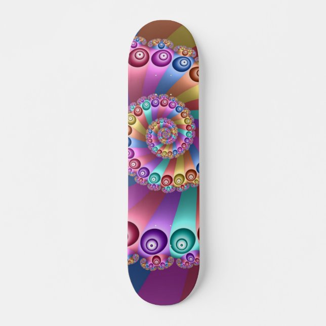 Skateboard Bellos colores arcoiris resumen arte fractal (Anverso )