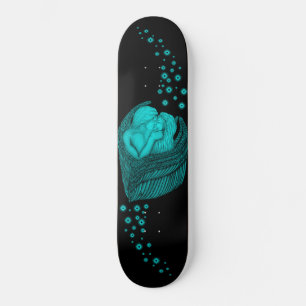 Skateboard Besada de ángeles , diseño negro y verde