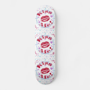 Skateboard ¡Bésame! Labios Rojos Con Corazón