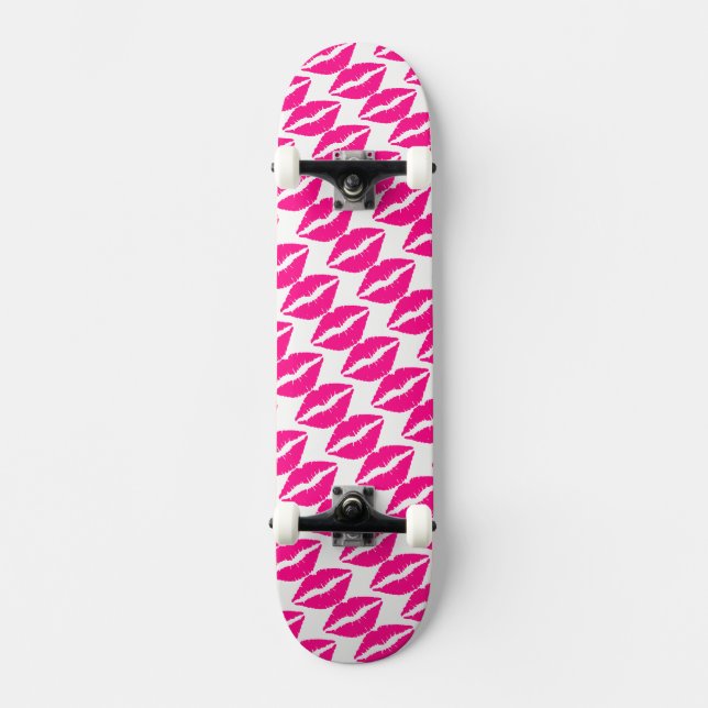 Skateboard Besos blancos y blancos tacto de cuello Funda-Mate (Anverso)