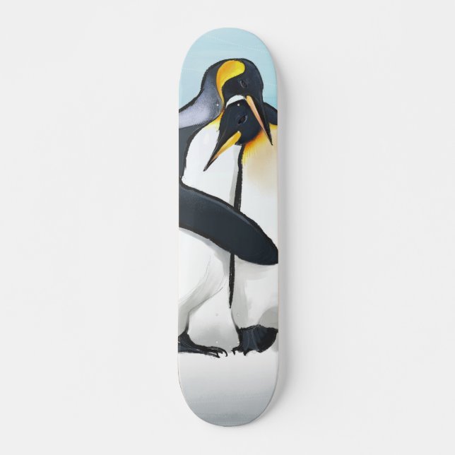 Skateboard Besos del amor del pingüino (Anverso )