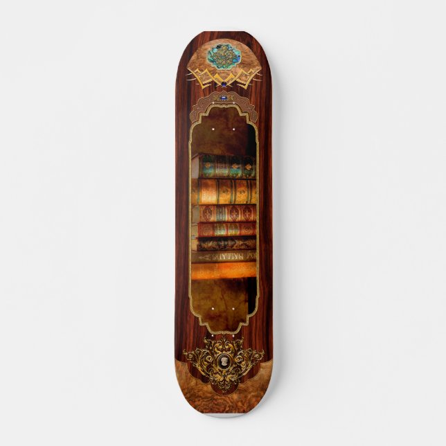 Skateboard Bibliotecario - Escritor - Libros antiguos (Anverso )