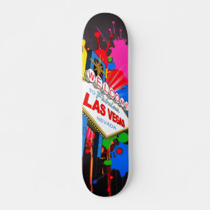 Skateboard Bienvenido a la Fabulosa Señal de Las Vegas Nevada