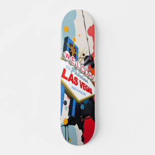 Skateboard Bienvenido al cartel de Las Vegas Nevada Pop Art f