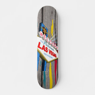 Skateboard Bienvenido al Fabuloso Letrero de Las Vegas Nevada