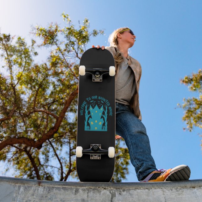 Skateboard BIENVENIDOS A NUESTRA Halloween divertido CASA DE  (Exterior 1)