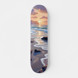 Skateboard Big Sur, California Coastal Art Painting