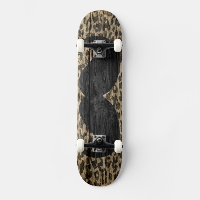 Skateboard Bigote Leopardo Vintage #6 (Anverso)