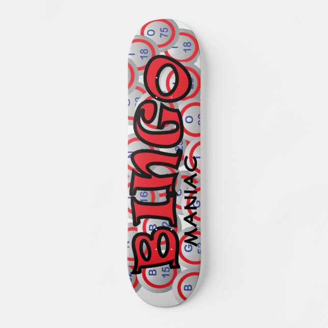Skateboard Bingo "Nombre" sobre bolas de bingo (Anverso)