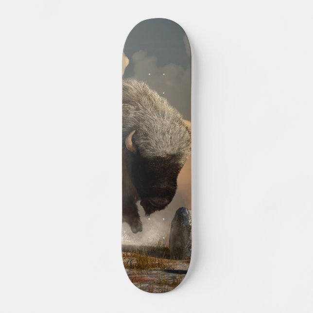 Skateboard Bisonte medio blanco (Anverso)