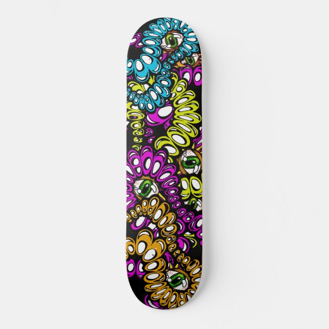Skateboard Bizarre Eyeball Gráficos divertidos y locos locos (Anverso)