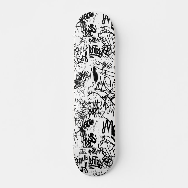 Skateboard Black and White Graffiti Abstract Collage (Anverso )