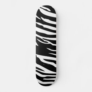 Skateboard Black and White Zebra Print Animal Comp