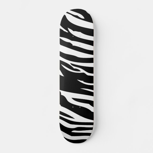 Skateboard Black and White Zebra Print Animal Comp (Anverso)