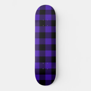 Skateboard Black & Blue Checks