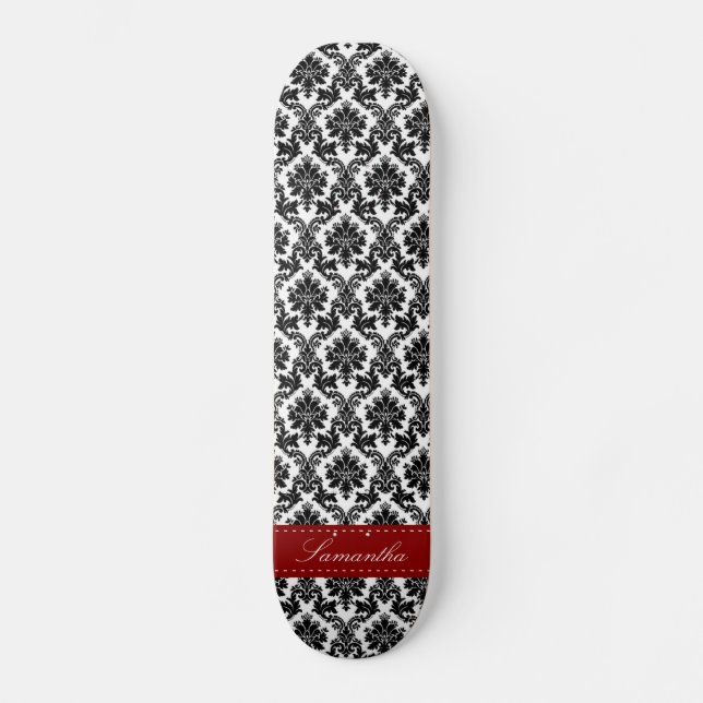 Skateboard Black Damask Lace Broquade Comp (Anverso)