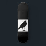 Skateboard Black Raven negro<br><div class="desc">Un negro gótico ilustrado,  cuervo en patineta negra.</div>