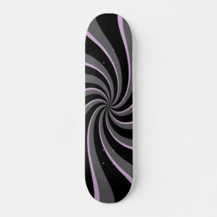 Skateboard Black Retro Swirls