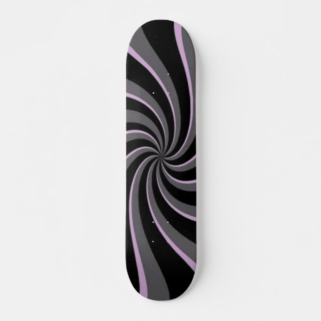 Skateboard Black Retro Swirls (Anverso )