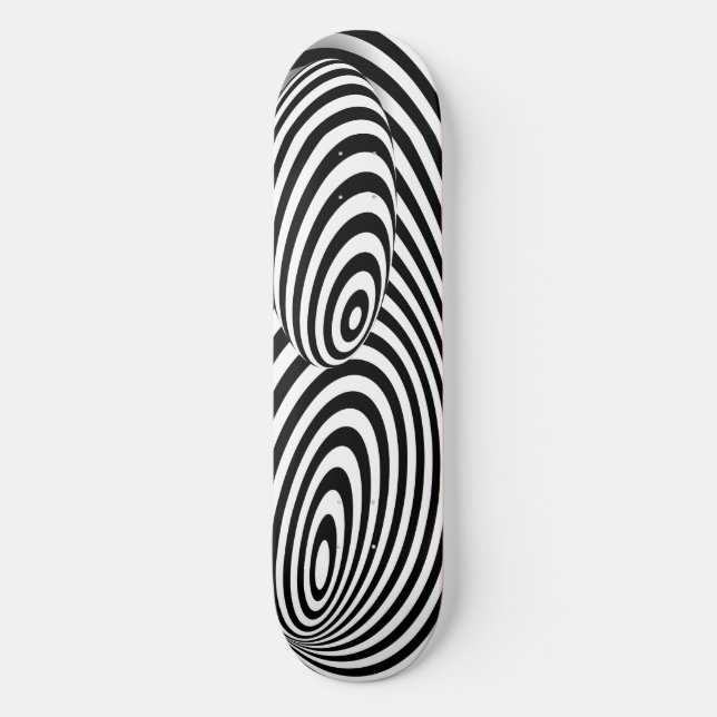 skateboard Black White 3d Line Distorsion Illusion (Anverso)