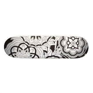 Skateboard black&white  pattern with mandalas