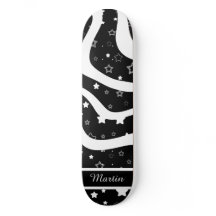 Black &white stars on lines custom name