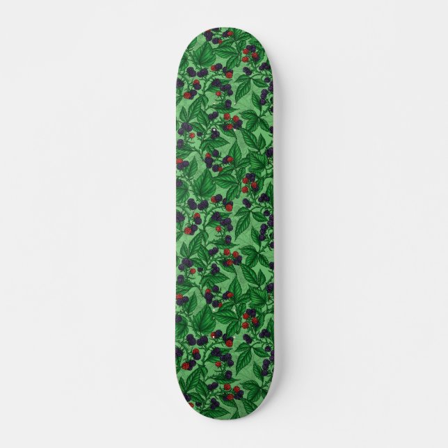 Skateboard Blackberries sobre verde (Anverso )