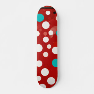 Skateboard - blanco colorido, rojo, diseñado