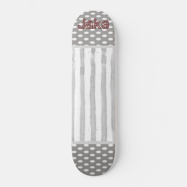 Skateboard Blanco gris del tablero de patines (Anverso)