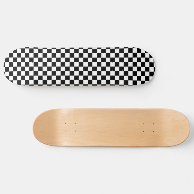 Skateboard Blanco y negro a cuadros