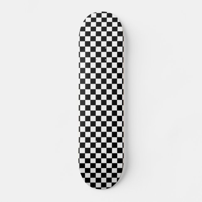 Skateboard Blanco y negro a cuadros (Anverso)