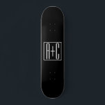 Skateboard Blanco y negro | Iniciales de parejas<br><div class="desc">Perfecto para un monograma doble o incluso un logotipo. ¡Gracias por tu compra!</div>
