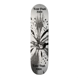 Skateboard blanco y negro salpica estilo abstracto del arte