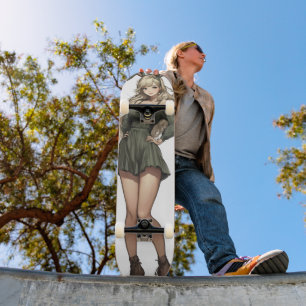 Skateboard Blond Bunny Chica Anime