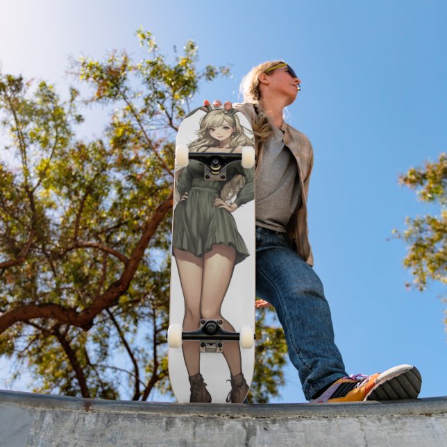 Skateboard Blond Bunny Chica Anime (Exterior 1)
