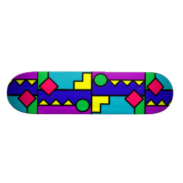 Skateboard Bloque retro del color 80s