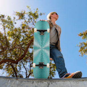 Skateboard Bloques 3D en azul hielo y verde