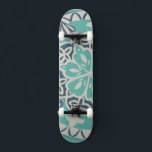 Skateboard Blue Batik Tile I<br><div class="desc">Floral</div>