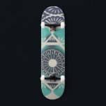 Skateboard Blue Batik Tile II<br><div class="desc">Floral</div>