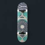 Skateboard Blue Batik Tile II<br><div class="desc">Floral</div>