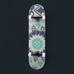 Skateboard Blue Batik Tile III<br><div class="desc">Floral</div>