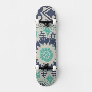 Skateboard Blue Batik Tile III