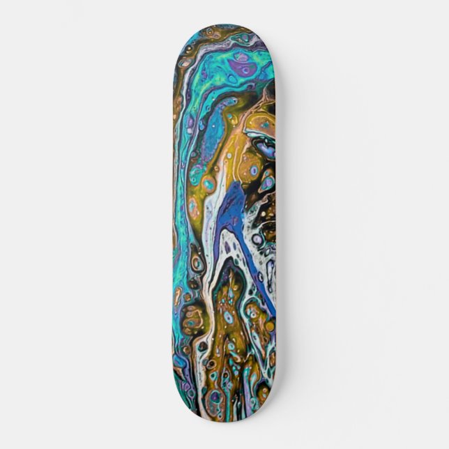 Skateboard Blue Beach, River water y stones (arte abstracto) (Anverso)
