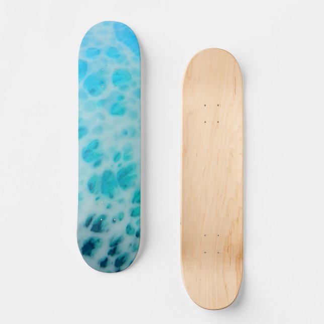 Skateboard Blue Crush - Abstract Coastal Artwork  (Anverso)