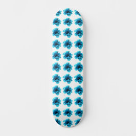 Skateboard Blue Floral